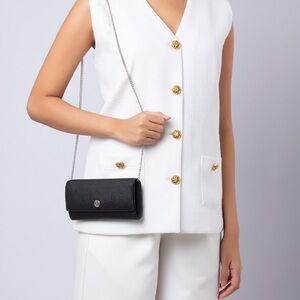 Tori Burch Emerson Black Chain Crossbody Shoulder Bag